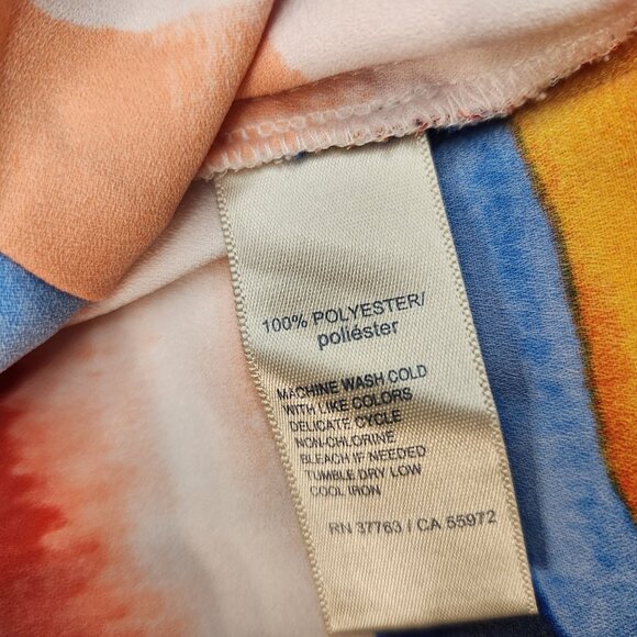 Womens Multicolor Stripe Ponch Top Rafaella Size XL hippie psychedelia boho 60's - Picture 4 of 5